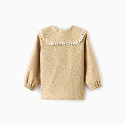 Рубашка для девочки из фланели KAFTAN, бежевая, размер 34 (122-128 см)
