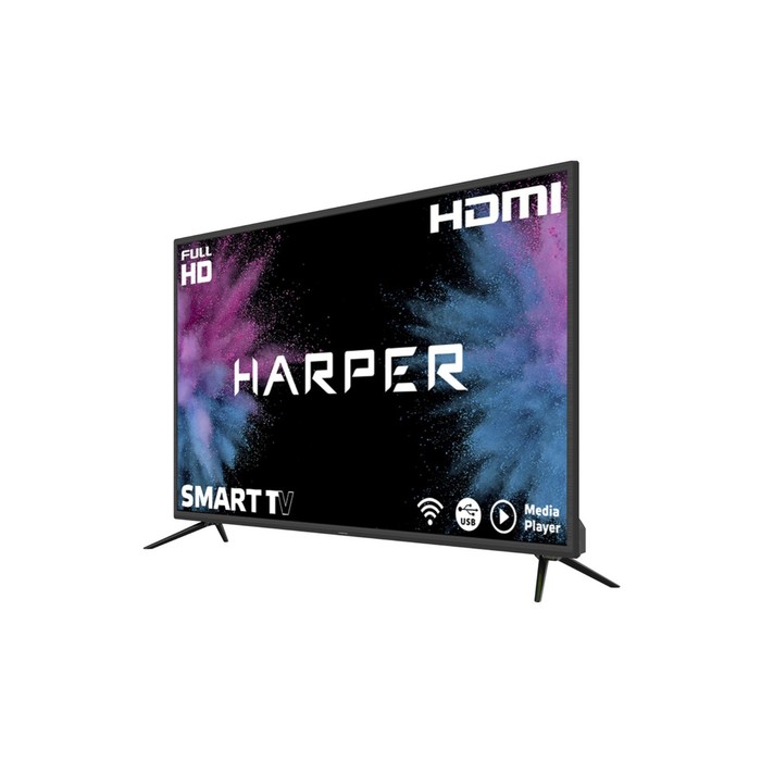 Телевизор Harper 43F690TS, 43", 1920х1080, DVB-T2/C, HDMI 3, USB 2, SmartTV,чёрный - фото 51671856