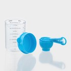 Набор мерных ложек Доляна «Маэстро», 7 предметов: стакан 500 мл, ложки, пластик, голубой - Фото 4