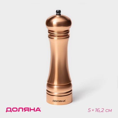 Мельница для специй Доляна «Медиал», 45 мл, 16.2 см, пластик, медная