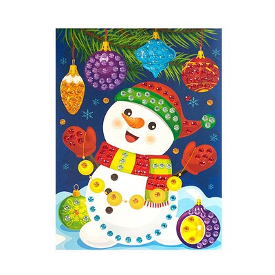 Рисунок из страз «Снеговик», 5+