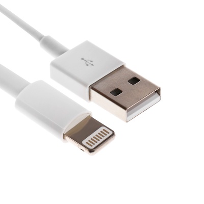 Кабель ELTRONIC, Lightning - USB, 2.4 А, 1 метр, белый