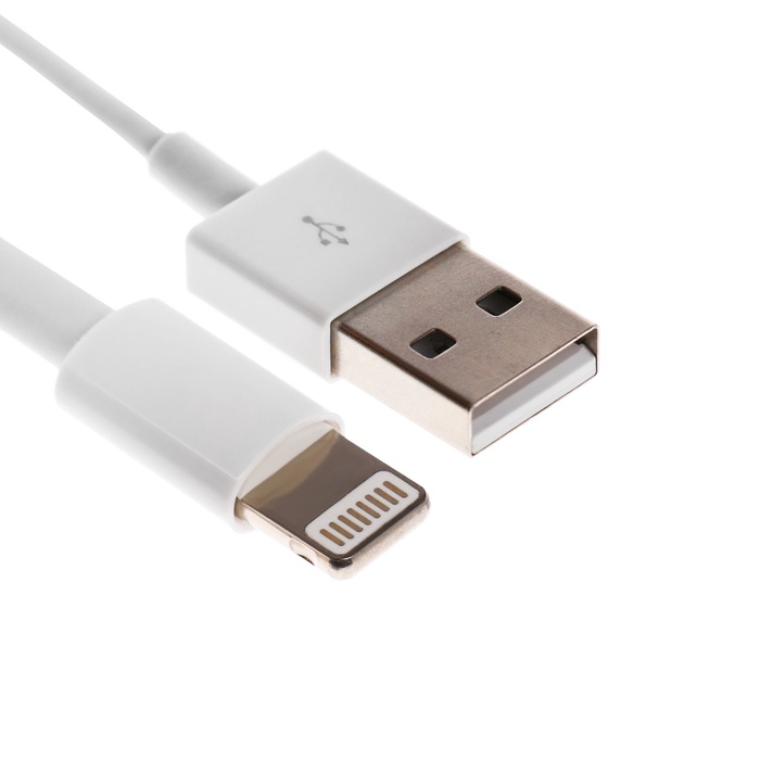 Кабель ELTRONIC, Lightning - USB, 2.4 А, 1 метр, белый - Фото 1