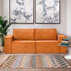 Диван – кровать «Виго», механизм еврокнижка, НПБ, велюр, цвет оранжевый - Фото 5