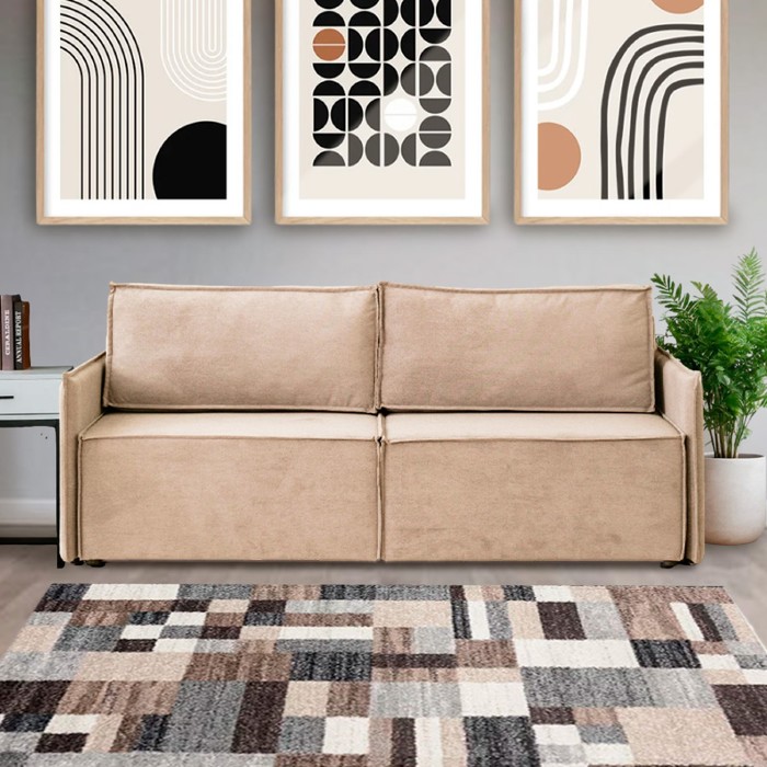 Диван – кровать «Виго 2», механизм еврокнижка, НПБ, велюр, цвет бежевый - Фото 1