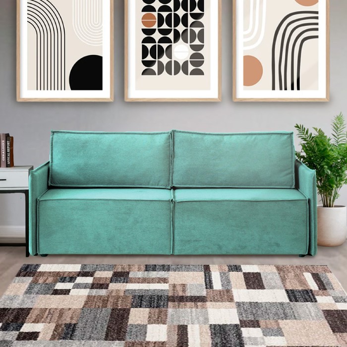 Диван – кровать «Виго 2», механизм еврокнижка, НПБ, велюр, цвет бирюзовый - Фото 1