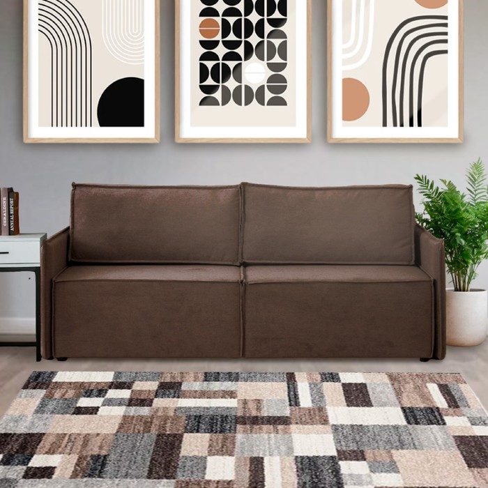 Диван – кровать «Виго 2», механизм еврокнижка, НПБ, велюр, цвет коричневый - Фото 1