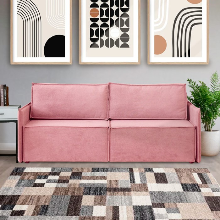 Диван – кровать «Виго 2», механизм еврокнижка, НПБ, велюр, цвет розовый - Фото 1