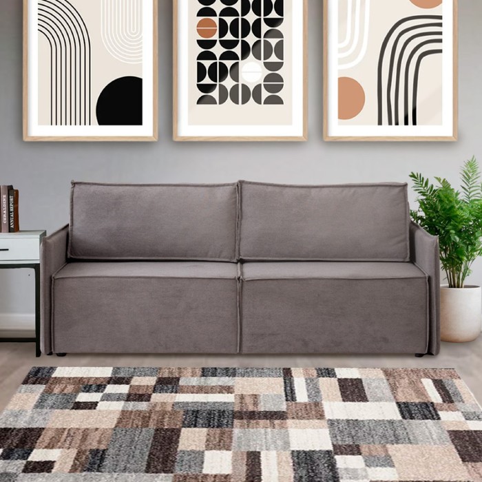 Диван – кровать «Виго 2», механизм еврокнижка, НПБ, велюр, цвет серый - Фото 1