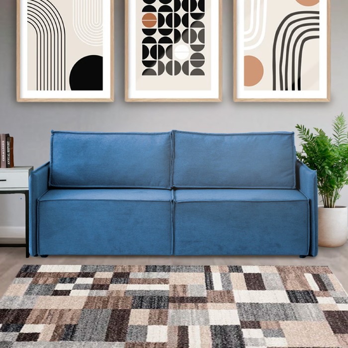 Диван – кровать «Виго 2», механизм еврокнижка, НПБ, велюр, цвет синий - Фото 1