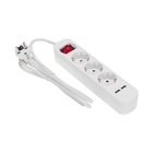 Удлинитель STANDARD 3 гнезда, 1,5м, 3х1,0мм², с/з, с выключателем, 2 USB, белый REXANT - фото 51682355 Удлинитель STANDARD 3 гнезда, 1,5м, 3х1,0мм², с/з, с выключателем, 2 USB, белый REXANT - фото 51682355