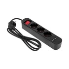 Удлинитель STANDARD 3 гнезда, 1,5м, 3х1,0мм², с/з, с выключателем, 2 USB, черный REXANT - фото 51682362 Удлинитель STANDARD 3 гнезда, 1,5м, 3х1,0мм², с/з, с выключателем, 2 USB, черный REXANT - фото 51682362