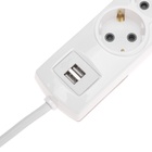 Удлинитель PREMIUM 3 гнезда, 5м, 3х1,5мм², с/з, 2 USB, белый REXANT - фото 51682625