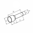 Наконечник штыревой втулочный изолированный F-12 мм 6 мм² (НШВи 6.0-12 / Е 6,0-12/E6012) зеленый - Фото 2