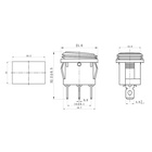 Выключатель клавишный 250V 6А (3с) ON-OFF красный с подсветкой Mini ВЛАГОЗАЩИТА (KCD1-201-4W) REXANT - Фото 3