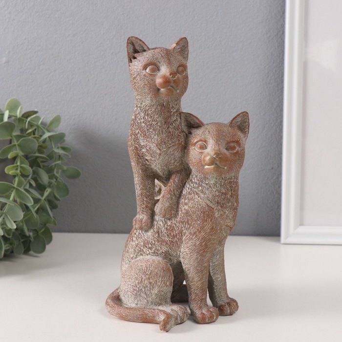 Фигурка полистоун «Две кошечки», беж, 11.5×10.8×22.5 см - Фото 1