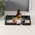 Японский сад камней настольный «Дзен. Будда в золотой тоге», с набором аксессуаров, 22×13×10.2 см - Фото 1