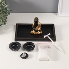 Японский сад камней настольный «Дзен. Будда в золотой тоге», с набором аксессуаров, 22×13×10.2 см - Фото 5