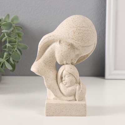 Бюст фигурка полистоун «Мама и дочка», белый в крапинку, 10.5×5.5×15 см