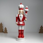 Фигурка полистоун «Щелкунчик в красно-белом мундире, с пикой», 11×11.5×36.5 см - Фото 2