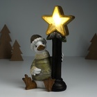 Фигурка светящаяся полистоун «Гусь в свитере у фонарного столба со звездой», 12.5×9×20.3 см - Фото 3