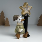 Фигурка светящаяся полистоун «Гусь в свитере у фонарного столба со звездой», 12.5×9×20.3 см - Фото 4