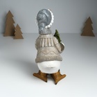 Фигурка полистоун «Гусь в бежевом свитере, с носком с подарками и ёлкой», 12×14×25.5 см - Фото 4