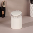 Органайзер для ватных палочек, с крышкой, с зеркалом, d=6.8×9.8 см, белый, прозрачный - Фото 3