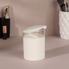 Органайзер для ватных палочек, с крышкой, с зеркалом, d=6.8×9.8 см, белый, прозрачный - Фото 4