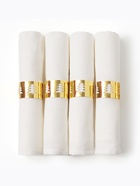 Набор сервировочных салфеток с декоративными кольцами Этель Golden deer 40×40 см - 4 шт., 100% лён - Фото 5