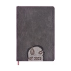 Ежедневник датированный Alpha-Trend.HONG KONG, А5, 2025, твёрдая обложка из искусственной кожи, 176 листов, графит, с рисунком - Фото 1