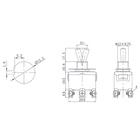 Тумблер 250V 15А (6c) (ON)-OFF-(ON) двухполюсный  (KN-223)  REXANT - Фото 2