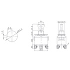 Тумблер 250V 15А (6c) ON-OFF-ON двухполюсный  (KN-203)  REXANT (в упак. 1шт.) - Фото 5