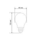 Лампа филаментная Груша A60 13,5Вт 1600Лм 4000K E27 прозрачная колба REXANT - Фото 3