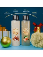 Новогодний подарочный набор косметики SB BEAUTY, шампунь, кондиционер, бомбочка, мочалка, с ароматом мандарина и корицы 10572006