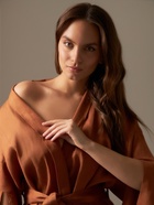 Халат женский короткий SL HOME «Brown», размер 44-52, 100% лён, 150 г/м2 - Фото 2