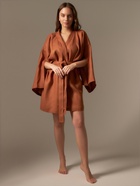 Халат женский короткий SL HOME «Brown», размер 44-52, 100% лён, 150 г/м2 - Фото 3