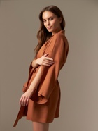 Халат женский короткий SL HOME «Brown», размер 44-52, 100% лён, 150 г/м2 - Фото 4