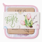 Набор кухонный «Тюльпаны»: прихватка 19×19 см, подставка под горячее - Фото 5