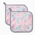 Набор прихваток Этель 2 шт., 19×19 см, саржа,100% х/л, ватин 250 г/м² - Фото 1