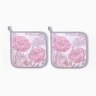 Набор прихваток «Этель» Poppy fields, 2 шт., 19×19 см, саржа, хлопок 100%, ватин 250 г/м² - Фото 2