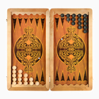 Нарды деревянные большие, настольная игра, 60 х 60 см, кожа, крокодил , коричневые - фото 26036173