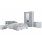 Спальный гарнитур «Бостон», комплект 5 предметов, цвет белый/бетон - Фото 1
