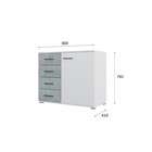 Спальный гарнитур «Бостон», комплект 5 предметов, цвет белый/бетон - Фото 4