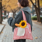 Сумка шоппер SL HOME Red cage, 50×50 см, 100% лён, 150 г/м2 - Фото 2