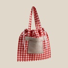 Сумка шоппер SL HOME Red cage, 50×50 см, 100% лён, 150 г/м2 - Фото 5