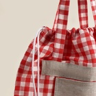 Сумка шоппер SL HOME Red cage, 50×50 см, 100% лён, 150 г/м2 - Фото 6