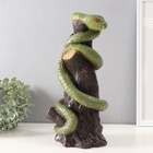 Новогодняя копилка "Змея на пеньке"  33 х 14 х 15 см, светло-зелёный - фото 26182141