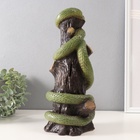 Новогодняя копилка "Змея на пеньке"  33 х 14 х 15 см, светло-зелёный - фото 26182142