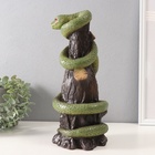 Новогодняя копилка "Змея на пеньке"  33 х 14 х 15 см, светло-зелёный - фото 26182143